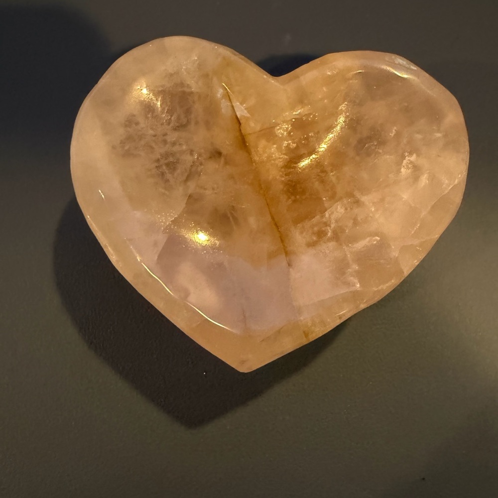 Hand-Carved Rose Quartz Heart bowl
